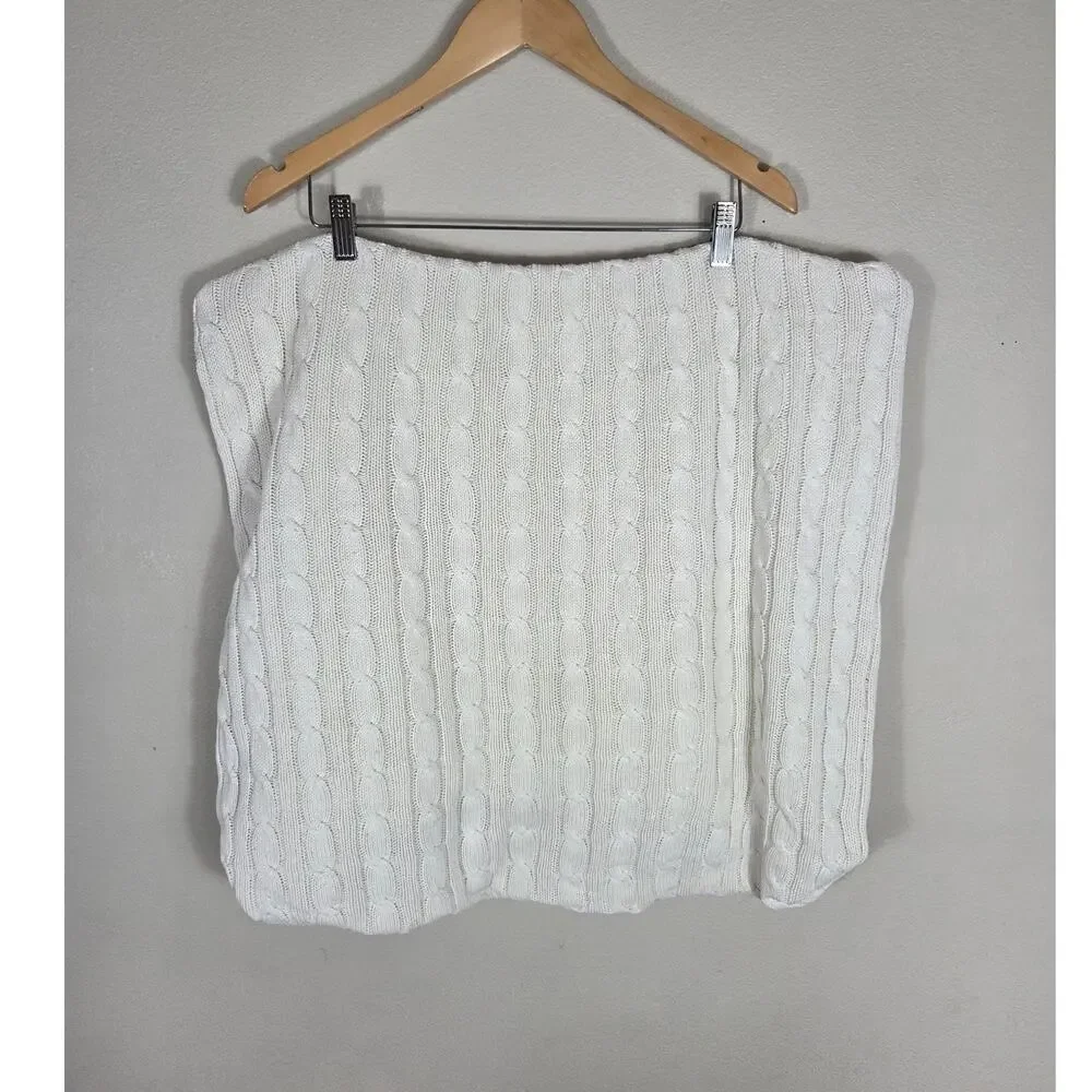 Pottery Barn Cream Cable Knit Pillow Cover 22 X 22